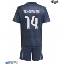 Otroški Nogometni dresi Real Madrid Aurelien Tchouameni #14 Gostujoči 2025-26 Kratek Rokav (+ Kratke hlače)